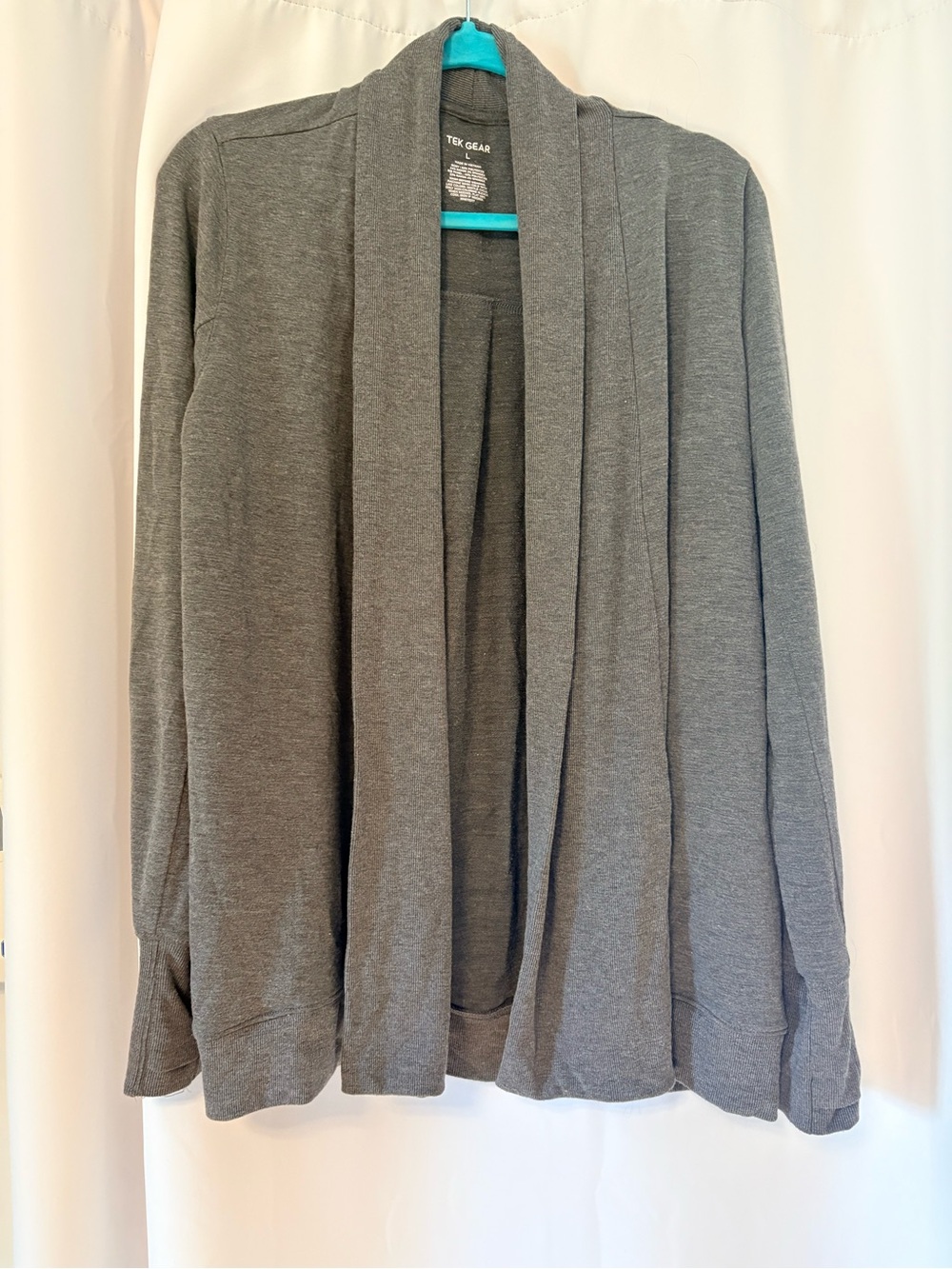 tek gear Women's Charcoal Gray Open-Front Cardigan